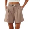 thumbnail image 1 of Summer Pants for Women Casual Summer Shorts A Line High Waist Belted Comfortable Stretch Daily Wear Soft Lightweight Breathable Loose Fit Work Clothes for Women under 30 Trending Clothes Khaki 5XL, 1 of 4