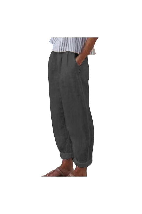 Summer Pants for Women Casual Womens Pants up for Women Trousers Womens Tan Baggy Fresh Produce Skirts Ladies Plaid Work High Waist Dress with Fringes Lightweight Grey L