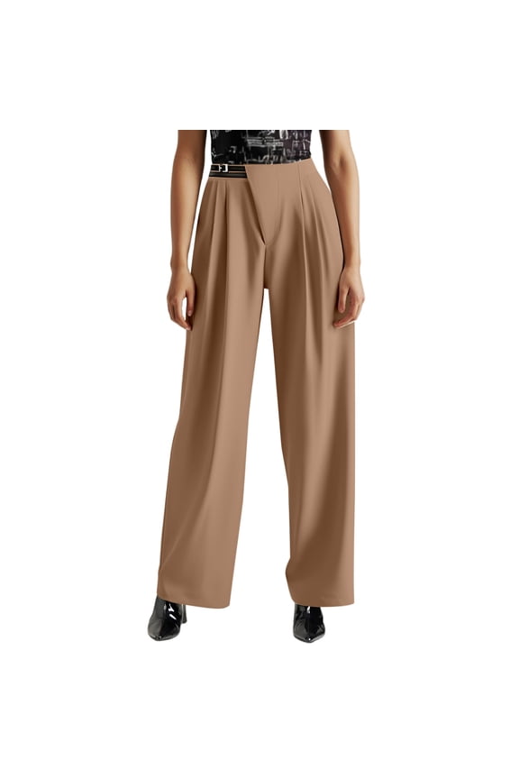 Summer Pants for Women Clothes for Women Pants Stretchy Drawstring Pocket Large Elastic Long Drawstring Running Pant Girl Stretchy Casual Baggy Tan Casual Business High Khaki 2XL