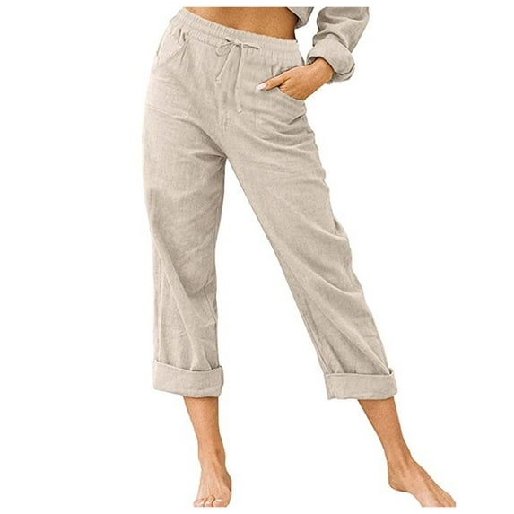 Summer Pants for Women Comfy Stretch Pants Lightweight Summer Women Yoga Leggings for Tall Mom Jacket Fall Business Casual Seersucker Maternity Sexy Lounging Cute Fall Clothes Polyester Beige L