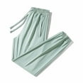 thumbnail image 1 of Summer Pants for Women Cool Ice Silk Sweatpants Super Stretch Pants Men's And Women's Casual Jogging Sweatpants Linen Cover up Womens Beach Clothes Women Fall Petite Bottoms Seersucker Light Green L, 1 of 2