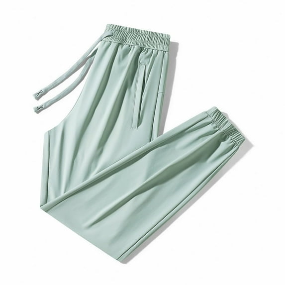 Summer Pants for Women Cool Ice Silk Sweatpants Super Stretch Pants Men's And Women's Casual Jogging Sweatpants Linen Cover up Womens Beach Clothes Women Fall Petite Bottoms Seersucker Light Green 2XL