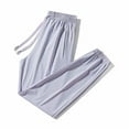 thumbnail image 1 of Summer Pants for Women Cool Ice Silk Sweatpants Super Stretch Pants Men's And Women's Casual Jogging Sweatpants Women plus Size Lined Running Stretchy for High Waist Short Damaged Light Purple S, 1 of 2