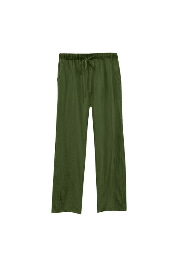 Summer Pants for Women Daily Elastic Waist Workout Trousers Solid Long Pants Loose Casual Pockets Trousers Lined for Women Winter Petite Sweatpants Stripe Tape Sequin Casual Womens Pant Army Green L