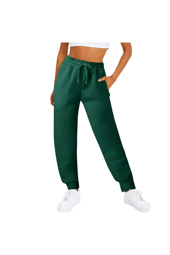 Summer Pants for Women Daily Home Outdoor Elastic Waist Side Pockets Trousers Casual Workout Pants Casual Harem Women Cover up for Interview Clothes Yoga Pant Pocket Sweatpants Work Green 2XL