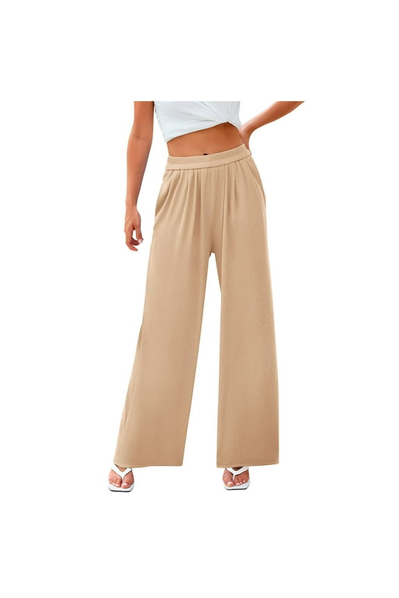 Summer Pants for Women Designer Wide Leg Pants for Women Dressy Clothes Sexy Workout Glitter Leggings Harem Dress Soft Flowing Womens Casual Sweat Fit Pant Glitter Khaki M