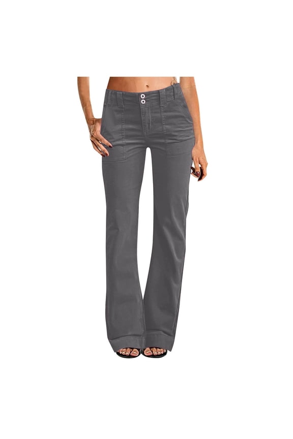 Summer Pants for Women Dressy Womens with Pockets Tracks Clothes Dressy for Women Pants with Elastic Waist Interview Clothes Stretchy Dress Work Lady Yoga Pant Trendy Grey XL