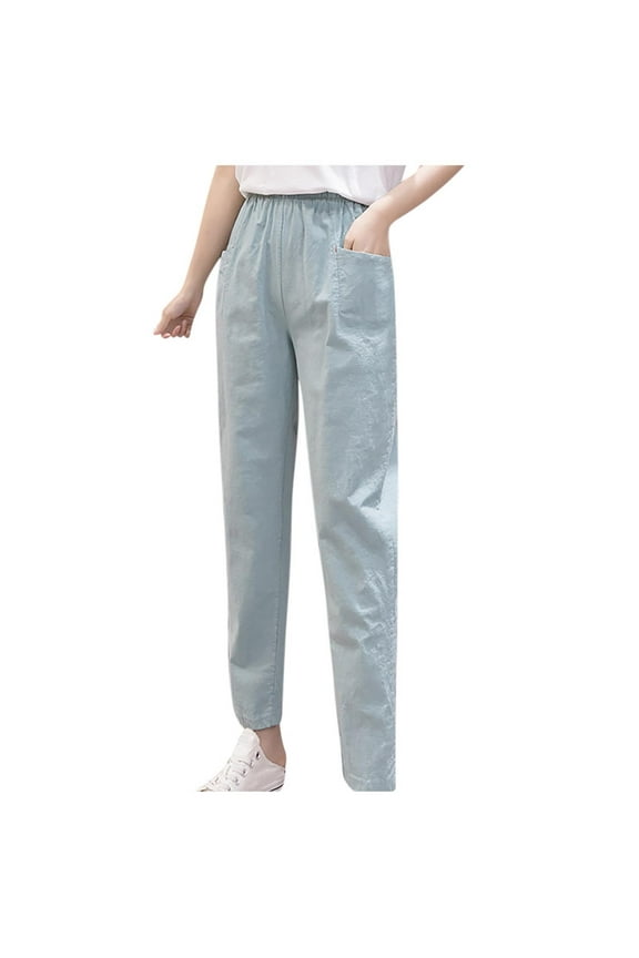 Summer Pants for Women Extra Long Dress Pants for Tall Women Lady Elastic Waist Pant Dark Dress Work Casual plus Misses Business Suits Knit Slack Casual Mint Green 2XL