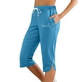 thumbnail image 1 of Summer Pants for Women Fashion Comfortable Casual Mid Waist Sport Pants Size Workout Indoor Soccer Jag Dress Pocket Women Casual plus Size Jean Sunflower Pajamas Lounging Blue L, 1 of 3