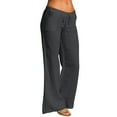 thumbnail image 1 of Summer Pants for Women High Waisted Wide Leg Pants Fashion Drawstring Elastic Trousers Comfy Straight Leg Long With Pockets Jean Women Polyester Track Rhinestones High Waist Sequin Dark Gray 4XL, 1 of 6