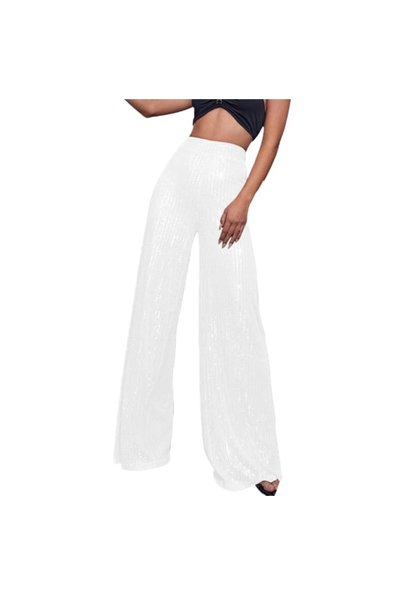 Summer Pants for Women Jogging Pants Women Interview Clothes Set Control for Business Casual Stretch Work Stripe Tape Sequin Casual Clothes Pant Jean Lady White 5XL