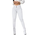 thumbnail image 1 of Summer Pants for Women Ladies Casual Vintage Solid Colour High Waist Skinny Pants Trousers Casual Leggings Womens Pant Suits for Work And Size 14 Cool Leggings Women High Waist Fancy Sweat White 2XL, 1 of 4