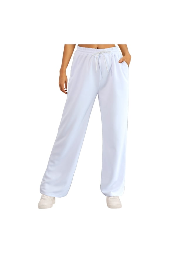 Summer Pants for Women Lightweight Womens Pants for Summer Business Casual Clothes Juniors Draw String Suites Casual Women Comfy Thin Sweatpants Running Sweatpants Same Day White XL