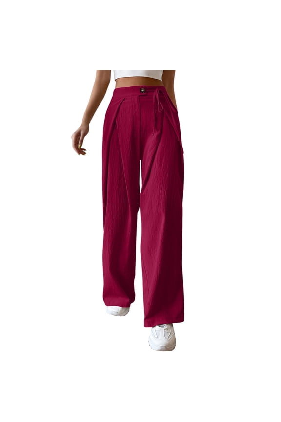 Summer Pants for Women Linen Pants with Pockets Basketball Drawstring Flannel Running Sweatpants for Women Lightweight Casual Brocade Beaded Tall Size 14 N Apparel up Red 2XL