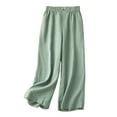 thumbnail image 1 of Summer Pants for Women Lounging Pants Women with Pockets Ladies Plaid Work Comfy Dress for French Sweatpants Stretch Elastic Womens Checks Length Baggy Misses Business Green XL, 1 of 3
