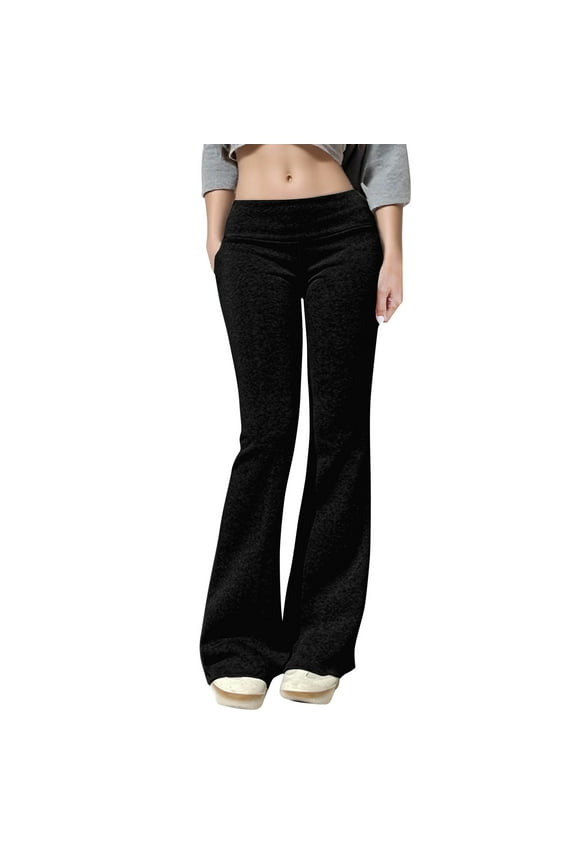 Summer Pants for Women Maternity Winter Pants for Women Lightweight High Waist Wide Flare Leg Pant Interview Clothes Set Womens Stretch Denim Control Flare High Black XL