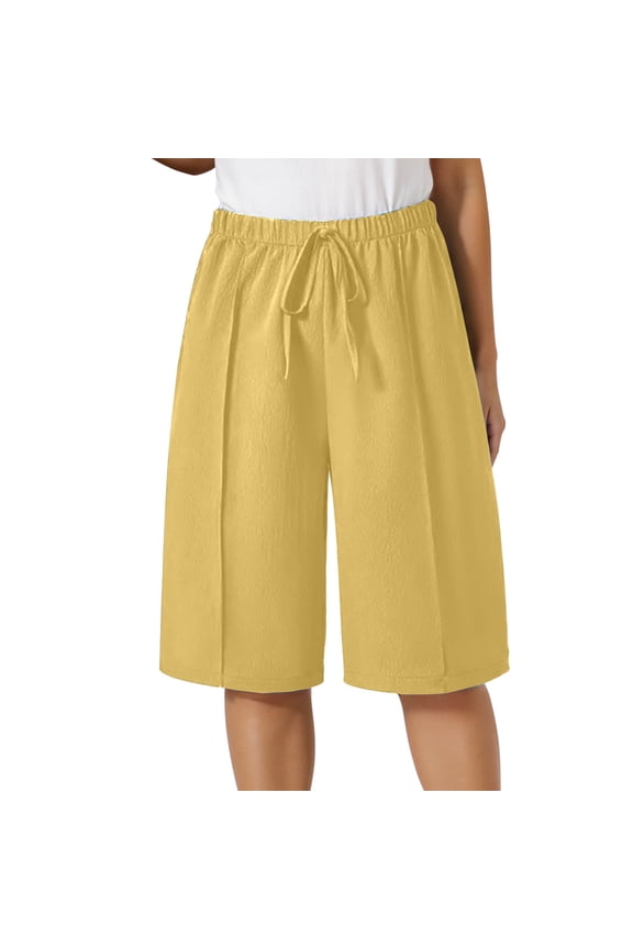 Summer Pants for Women Medium Yoga Pant Clothes for Women Work Rayon Pajama Pants Pockets Tall Dress Waist Size Womens Tall Length Womens Work Clothes Draw String Yellow M