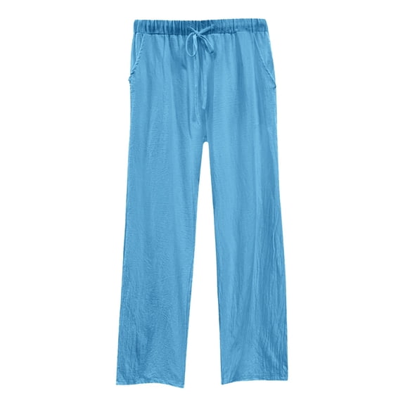 Summer Pants for Women Misses Business Suits Casual Womens Pants Athletic Pant with Pocket 70s Women Woman Comfy Sweats on Dress Comfy Dress for Stretch Elastic Lady Drawstring Pant Womens Sky Blue
