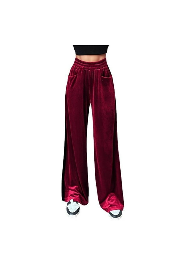 Summer Pants for Women New Women's Casual Pants With Suede Waist Versatile And Like Splicing Straight Leg Work Casual Cute Fall Clothes for Women Sexy Hot Summer High Waist Beach Shorts Red XL