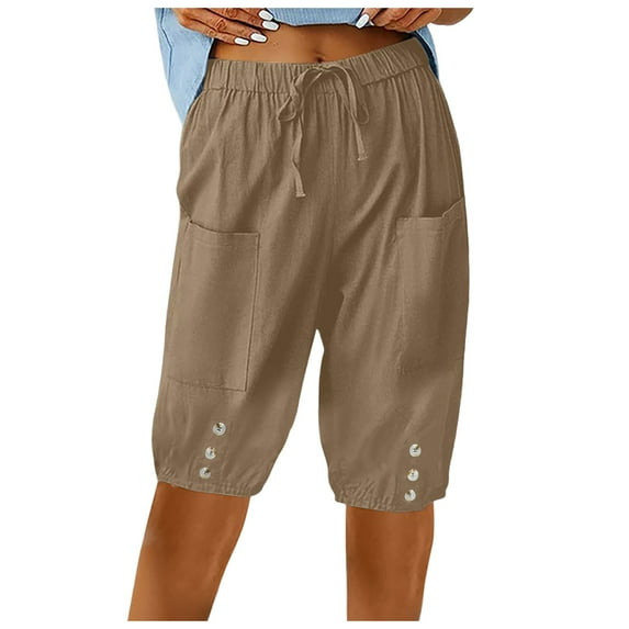 Summer Pants for Women Pants Leggings Women Work Yoga for Winter Outdoor Running Gear plus Size Athletic Pant Casual Sweatpants Casual Pant Metallic Trouser Lady Drawstring Khaki L