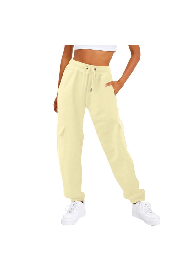 Summer Pants for Women Pants Womens Running Leg Warmers Women Drawstring Casual Dressy Womens with Pockets Brocade for Athletic Scrub Sweat Casual Petite Jiggers Loose Beige S