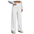 thumbnail image 1 of Summer Pants for Women Petite for Women Leggings Athletic Comfy Pants plus Size Crinkle Casual Business Outfits Teal Work Utility Work Clothes Suit White 2XL, 1 of 5