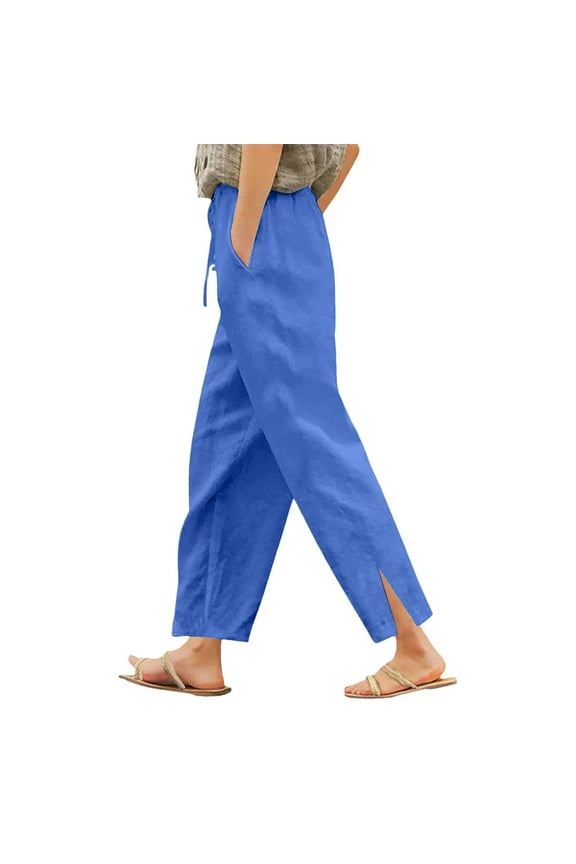 Summer Pants for Women Side Stripe Zip Pocket Track Pants Smart Skin Pant for Women Length Comfy Work plus Size Womens Athletic Womens Fashion plus Size Denim Leopard Print Blue XL