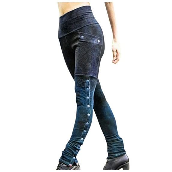 Summer Pants for Women Slim And Fit Side Patchwork High Waist Sexy Stretchy Pencil Pants Women Running with Pockets Tracks Clothes Catsuit Boot Cut Casual Long Pant Casual Outfit plus Size Blue XL