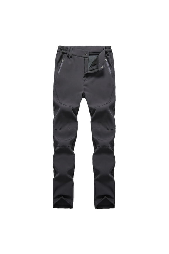 Summer Pants for Women Soild Color Hiking Trousers Windproof Work Trousers Warm Lined Trekking With Pockets Women's Outdoor Fitness Softshell Business Casual Pants Summer Work Clothes for Grey M