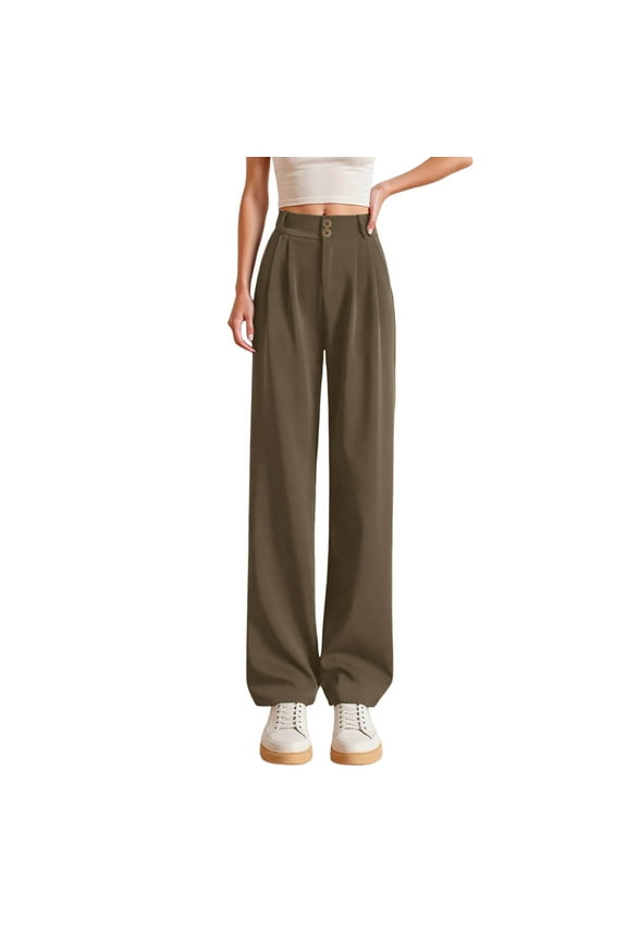 Summer Pants for Women Stretch Pants Warm for Women Woman Fashion N L plus Size Comfy Pant Leopard Dress Cropped Elastic Waist Sweat Woman Lightweight Stretch Dress Women's Khaki S