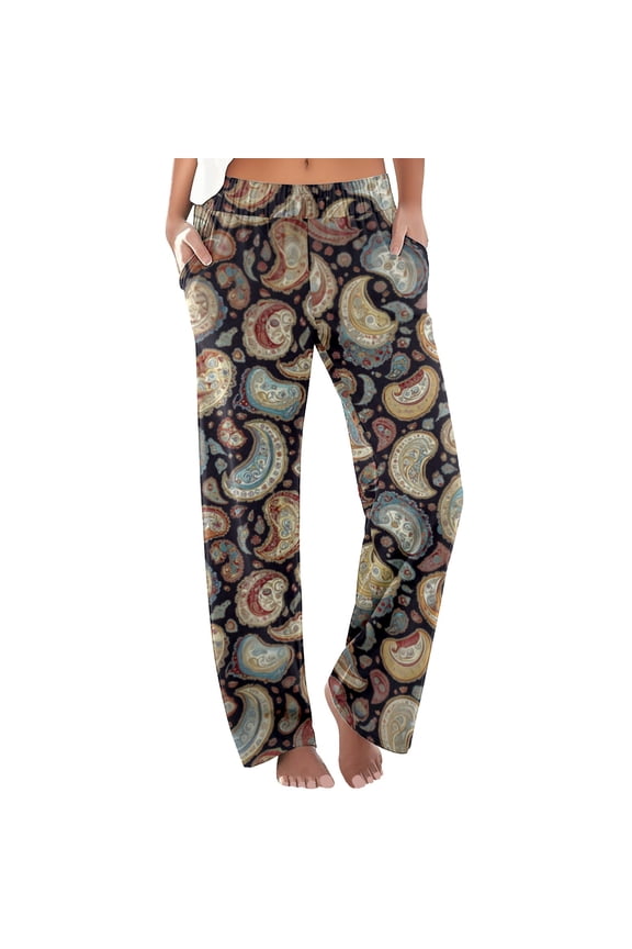 Summer Pants for Women Summer Boho Palazzo Pants High Waist Wide Leg Floral Casual Trousers With Pockets Chambray Women Slim Women's Sexy Romper off Shoulder Jumpsuit Casual Strapless Wide Beige S