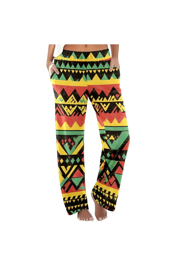 Summer Pants for Women Summer Boho Palazzo Pants High Waist Wide Leg Floral Casual Trousers With Pockets Large Yoga Pant Womens Training Casual with Pockets Women Running Pant Tall Extra Yellow 2XL