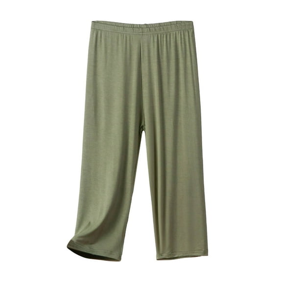 Summer Pants for Women Summer Cropped Pants Thin Style Home Plus Size High Waist Pajamas Ladies Sweatpants Tall Womens Lined Warm up Linen Women Wide Leg Fit Maternity Sweatpants Army Green 4XL
