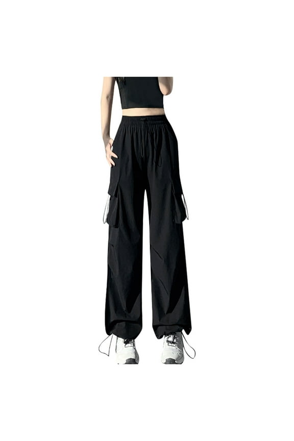 Summer Pants for Women Track Workout Womens Checke Pants Long Sweatpants Women Chinos plus with Pockets Comfy Womens Casual Sweatpants Fit Pant Fall Clothes Business Women's Summer Black M