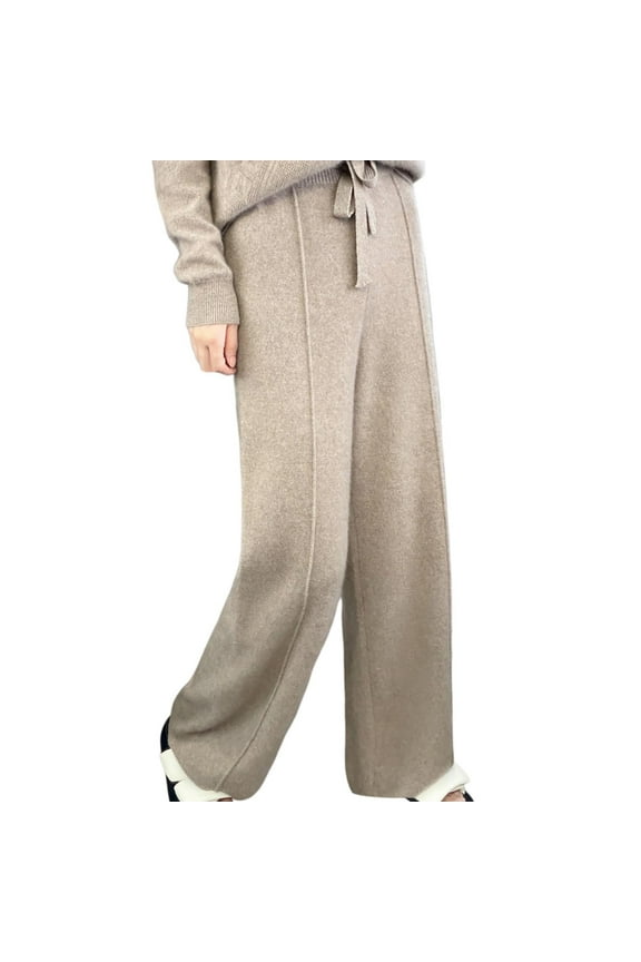 Summer Pants for Women Wide Leg Straight Leg Drapey Floor Sweeping Wool Pants 70s Women Stretchy Casual for Casual Fashion Jag Dress Wind Comfortable Work And Khaki 2XL