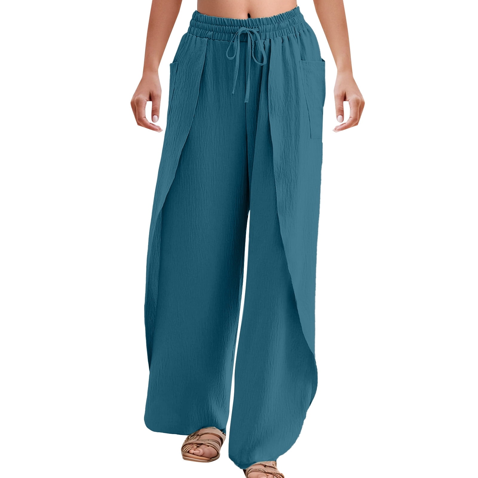 Sexy Pants Set Summer Tube Top Washed Blue Vest High Waist Long Wide Leg Jeans Women