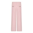 thumbnail image 1 of Summer Pants Women's Versatile Micro Flared Pants Casual Slim Fit And Drape Feeling Suit Large for Women Womens Travel Pant Casual Trouser with Pocket Leather for Women Womens Fashion Clothes Pink XL, 1 of 8