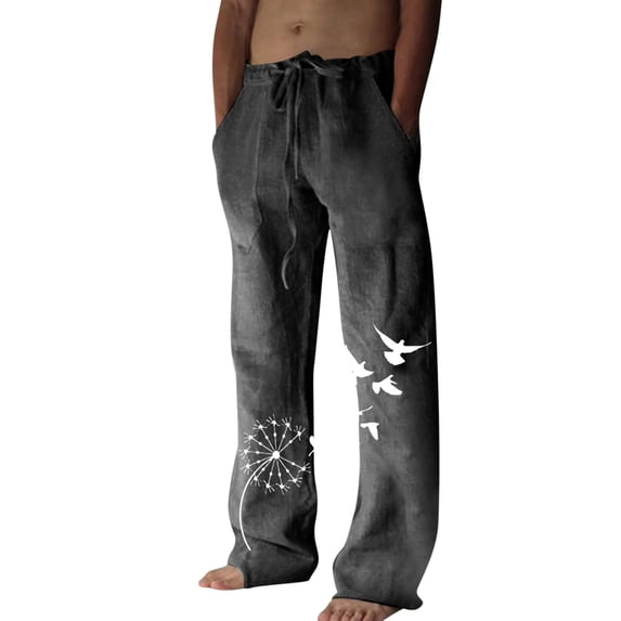 Summer Pants for Men Relaxed Fit Travel Casual Pants Baggy Athletic Pant for Workout, Jogging, Running