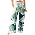 thumbnail image 1 of Summer Pants for Women Art Print Cotton Linen Casual Pants Casual Wide Leg Trousers Pockets Womens Pants Casual & Wide Leg, 1 of 4
