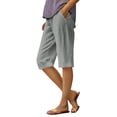 thumbnail image 1 of Summer Pants for Women Casual Loose Elastic Waist Cotton Trouser Cropped Wide Leg Pants Womens Pants Casual & Wide Leg, 1 of 3