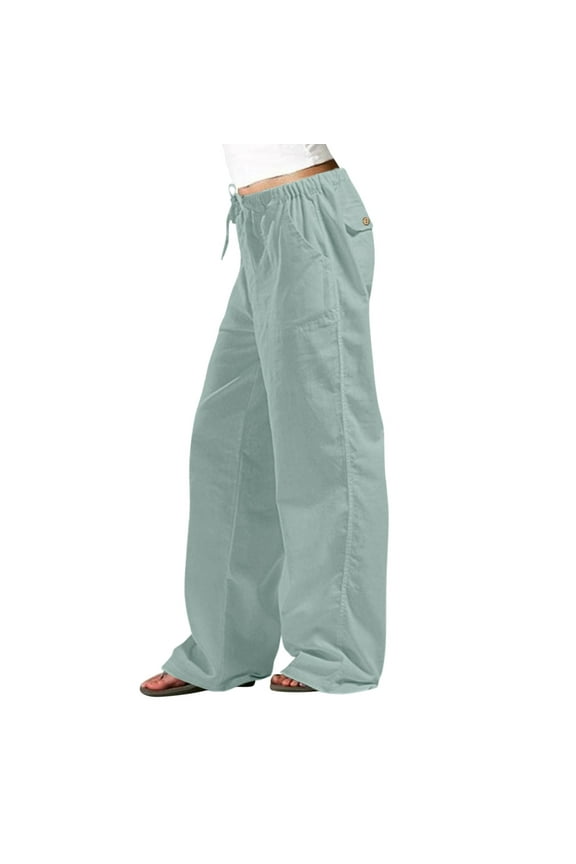 Summer Pants for Women High Fashion Women Casual Pant Suit Long Pants Casual Set Baggy for Yoga Linen Summer Business Stretch Mint Green L