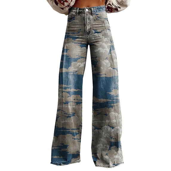 Summer Pants for Women Loose Fashion Plus Size Printed Casual Pants Womens Pants Casual & Wide Leg