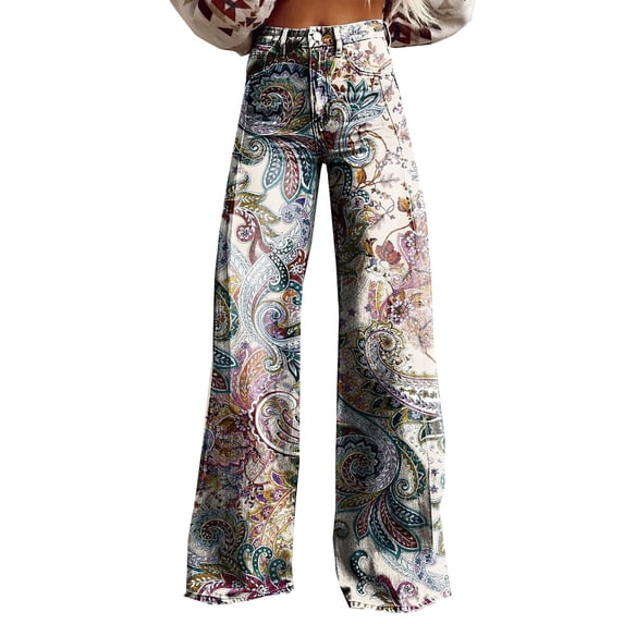 Summer Pants for Women Loose Fashion Plus Size Printed Casual Pants Womens Pants Casual & Wide Leg