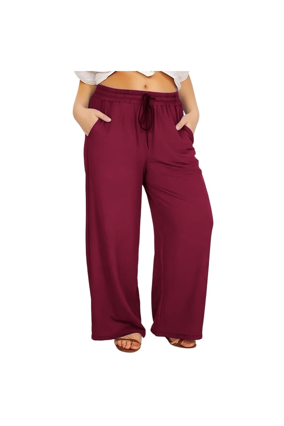 Summer Pants for Women Solid Color Oversized Drawstring High Waisted Casual Pant Loose and Free for Weekend Outings