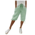 thumbnail image 1 of Summer Pants for Women Solid Shorts Casual Linen Athletic Shorts Pockets Loose Trousers Cycling Shorts Pants Womens Pants Casual & Wide Leg, 1 of 4