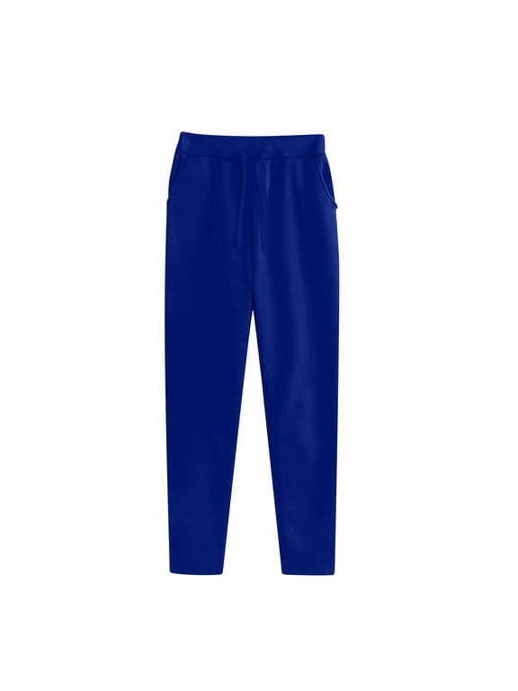 Summer Pants for Women, Sweatpants for Women Straight Leg Drawstring Waist Running Fitness Sports Casual Pants Blue L