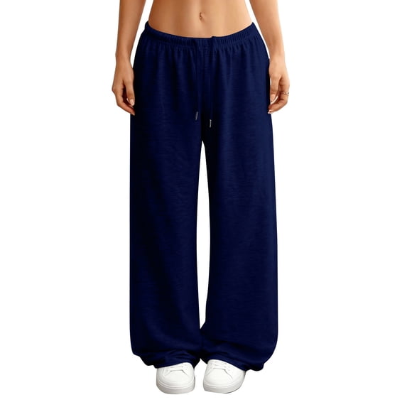 Summer Pants for Women Wide Leg Sweatpants Elastic Waist Baggy Sweatpants Comfy Soft Active Casual Loose Pants Womens Pants Casual & Wide Leg