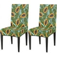 thumbnail image 1 of Summer Papaya Leaves Dining Room Chair Covers Set of 4 Washable Kitchen Parsons Seat Protector Removable Dining Chair Slipcovers Decorative Stretch Dining Chair Covers for Home Party Hotel, 1 of 6