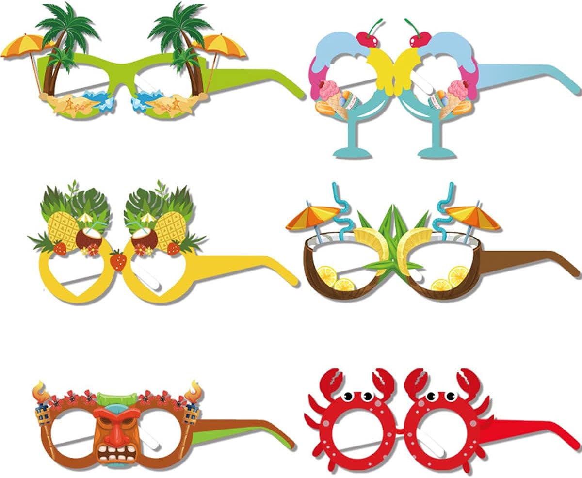 Summer Party Decorations Hawaiian Eyeglasses & Photo Booth Props