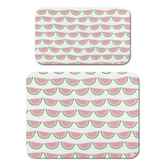 Summer Party Watermelon Print Dish Drying Mat, Fresh Tropical Fruit Lover Kitchen Mat